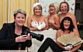 FRIENDS from Royton who have posed for the calendar, back, from left, Catherine Clift, Michelle Cameron, Karen Clift. Front, Angela Tate-Wright (with camera) and Jayne Nadin. 
