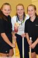 AN inspiration . . . Nicola with Abigail Starmer and Laura Maddock, both 12