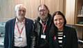 GUEST speaker Paul Rutherford (centre) with Jeremy Corbyn and Debbie Abrahams