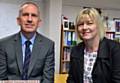 Hathershaw College principal Dave McEntee and Oldham Sixth Form College principal Jayne Clarke.