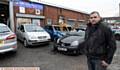 Matthew Dale outside his garage MM Motor Repair Centre, where some cars were torched over the weekend.