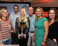 QUIZ night a hit . . . from left, Dayna Patterson (steering group), Rob Dolan (Santander), Vicki Hindle (Ryder and Dutton - last year's winners), Martyn Torr (Oldham Business Awards), Pam Pelham (Ampwire) and Angela Higham (Dr Kershaw's Hospice)
