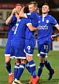 BILLY Mckay celebrates his goal against Fleetwood in the Checkatrade Trophy