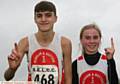 WINNERS: Harriers duo Harrison Collier and Sophie Andrews.