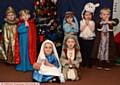 ST Edward's . . . (from left) Jack Byrne, George Leach, Ruby McDermott (Mary), Jack Jablonski (Joseph), Max Brooks, Darcy McGrady and Patrick Nield