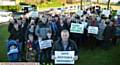 PROTEST . . . campaigners in Royton