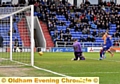 FLYING START . . . in-form striker Rhys Murphy provides the finishing touch as Athletic give their beleaguered fans something to cheer. 