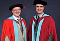 HONORARY degree: Professor David Needham, left, with Professor Phil Williams