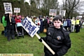 Save Diggle action group march through Uppermill with Saddleworth School pupil George Brooks