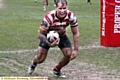 MUDDY MARVEL . . . Oldham’s Danny Langtree shows his delight after diving in for a try against Dewsbury Rams. PICTURE: PAUL STERRITT