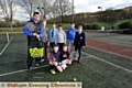 SAVE Saddleworth Tennis Club . . . back, from left, Sean Stafford (club coach), Noel Griffiths, Ed Morris, Vinnie van Enk, William Dransfield, William Warrington. Front, Ned Warrington and Oliver Brooks.