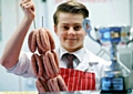 PRIZE-WINNING Tom Wood (16), king of the sausage. 