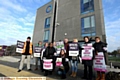 Oldham College staff on the picket line