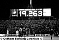 OLDHAM’s old scoreboard, shown for the West Ham game in February 1990.