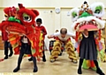 JUST VISITING: the Chinese dragon at Lyndhurst Primary School.