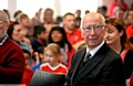 PARTNERSHIP . . . Sir Bobby Charlton at the launch with Kingfisher School. 