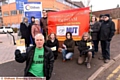 SAVE our colleges . . . Oldham NUT branch secretary Nigel Yeo with fellow union members on the picket line at Oldham Sixth Form College