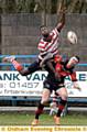 AT THE DOUBLE: Oldham’s Jamel Chisholm scored a brace of tries against Batley Bulldogs.