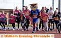 READY, set, go!.... Runners, including Chaddy the Owl, set off at Oldham’s Sport Relief Mile