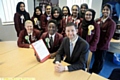 MP’s question time: Jim McMahon is pictured with election hopefuls at Hathershaw College.