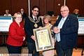 Pictured at the presentation of the Civic Appreciation Award are (from the left), council leader Jean Stretton, the Mayor, Councillor Ateeque Ur-Rehman; local historian Freda Millett, and Councillor Howard Sykes, leader of the opposition