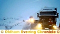 Stranded lorries on the A640 on Friday. Picture: Oldham Mountain Rescue