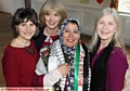 The Saddleworth Palestine Women’s Scholarship Fund held an open event ahead of International Women’s Day, featuring Palestinian female speakers. Taking part were (from the left) Michele Abendstern, Jacqui Greenfield, Arwa Abu Haikal Harvard, from Hebron, and Kathy Brooks.