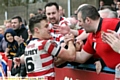 YOU’RE THE MAN . . . it’s handshakes all-round for Oldham skipper Lewis Palfrey after the thrilling defeat of Sheffield Eagles. PICTURE by PAUL STERRITT.