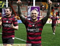 Steve Roper salutes the Roughyeds supporters at the KC Lightstream Stadium