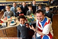 Bake-off and coffee morning at St. Mary's CE Primary School High Crompton, with celebrity chef Andrew Nutter judging the children's cakes. Pictured with Andrew are the winners, including Jayden Marsland (6)