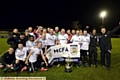 Glory boys.. Mossley players and officials celebrate their Manchester Premier Cup triumph