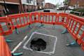 Subsidence causes sink hole to appear on Fields New Road in Chadderton.