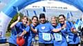 CHRISTIES Runners from Diggle, from left, Jane Wood, Jo Cunningham, Jo Taylor, Kate Kenny and Stacey Hesford
