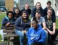 National Union of Students vice-president of further education Shakira Martin visits Oldham College to meet students. (Back left to right) Saleh Mohamed, Rebecca Norton, Paul Owens, Jessica Nicholls, John Cash. ( Front left to right) Melanie Greenwood, Shakira Martin, Kelton Lee, Joseph Wolstenholme.