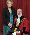 Mayor elect Cllr Derek Heffernan and Mayoress Di Heffernan in Mayor's Parlour.