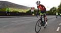 Saddleworth Mountain Time Trial hosted by Saddleworth Clarion Cycling Club. Pic shows Francis Woodcock from Bury Clarion.