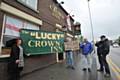 Dean Hardman and his wife (Stella Hardman) renames his Pub The Lucky Crown Inn in Bury St Heywood

With them are regulars Alan Moscrop and Bob Birch