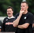 Mossley AFC joint managers Lloyd Morrison (left) and Peter Band.