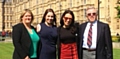 DELEGATION . . . from left Councillor Nicola Kirkham, Holly Wood, MP Debbie Abrahams and parish councillor Robert Knotts outside the House of Commons