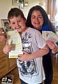 ALFIE Barlow-Wood with brain tumour charity founder Dawn Fidler