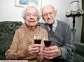 A TOAST to us . . . Edith and Tommy Spencer celebrate their 70th wedding anniversary