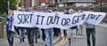 ENOUGH is enough . . . fans march down Sheepfoot Lane in protest over the running of the club