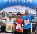 WINNER Bruno Lima, centre, with Rob James second, (left) and Peter James who finished third