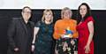 WELL done . . . (from left) host Justin Moorhouse, Bury College assessor Catherine Lee, Kerry O'Keefe and head of youth initiatives Nicola Hutchins