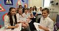 MAKING notes . . . from left, Destiny Clifford, Freya Hilton, Alex Dowd, Connor Beech, Ruby Adams-Jones, Vienna McCampbell, Cameron Smith, Ryan Frost. Standing behind the pupils are Dianne Cook (lead advanced paediatric nurse practitioner), left and Julie Winterbottom (clinical matron).