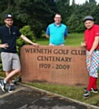 FAMILY pride ... Werneth vice-captain Andy Hey with victorious son Gareth (right) and other son Callum