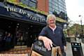 Wetherspoon founder and chairman Tim Martin visits The Up Steps Inn, Oldham. 