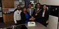 LET'S celebrate . . . Neil Myers, installation manager; Yasmin Toor, former mayoress; Mike Jackson, managing director; Councillor Ateeque Ur-Rehman; and Mica Wood, marketing assistant