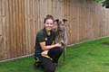 HOME from Home co-ordinator, Corinna O'Neill, is pictured with ex-racer, six-year-old greyhound, Blake