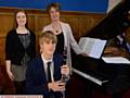 PICTURED left to right, Caroline Blair (16), voice runner-up, Aaron Hartnell-Booth (18) winner, clarinet, Dr. Sarah Murphy, adjudicator